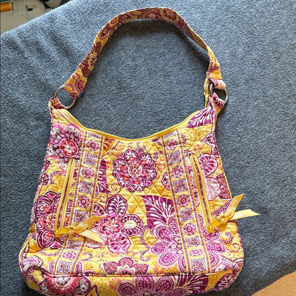 Vera Bradley Yellow and Pink Floral Shoulder Bag
